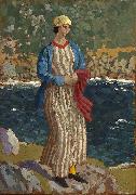 John Augustus Atkinson Woman by a Riverbank Sweden oil painting artist